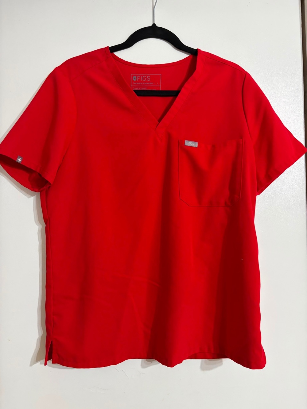 FIGS Women’s Red V-Neck Scrub Top